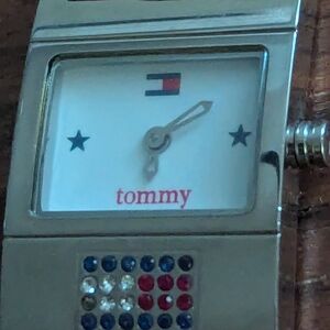 Tommy Hilfiger Silver Watch with Multicolor Accents